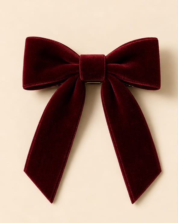 Garnet Velvet Bow